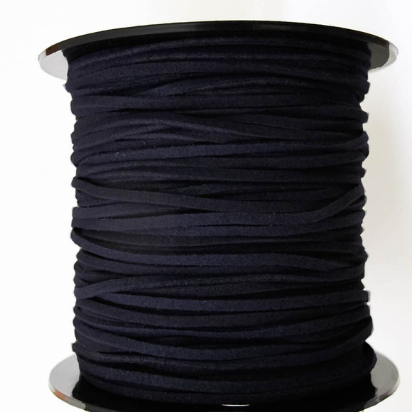 Faux suede 3mm flat navy 80 metres