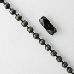 Metal 3.2mm ball chain MATT BLK 4con/1mt