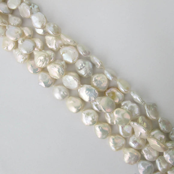 Semi prec 14x12mm flat pearls 22pcs