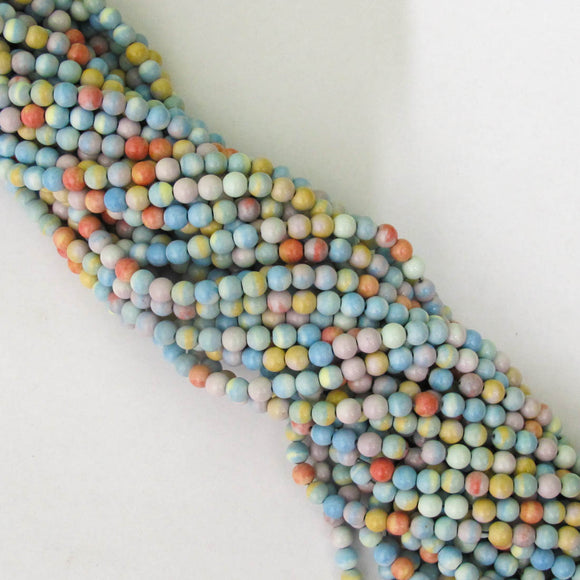 Seni Prec 6mm rnd RAINBOW STONE 60+pcs