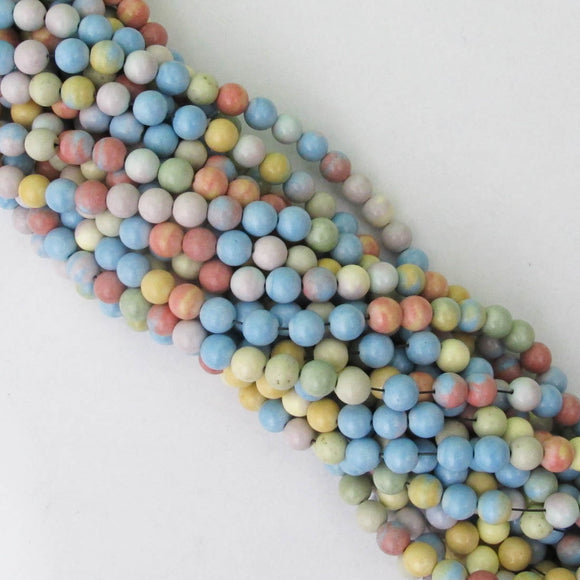 Semi Prec 8mm rnd RAINBOW STONE 46+pcs