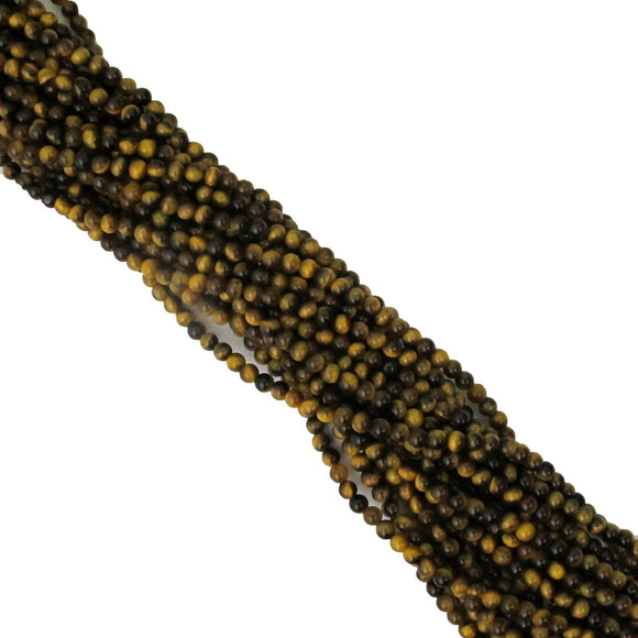 Semi prec 4mm rnd tiger eye natural 90+p