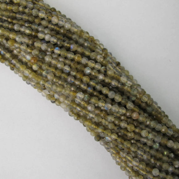 Semi prec 3.5mm faceted brown labadorite 105p