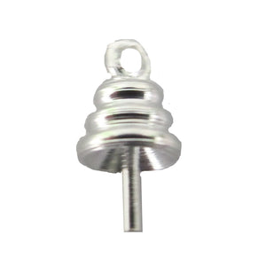 metal 4mm bell cap with loop NF sil 4pcs