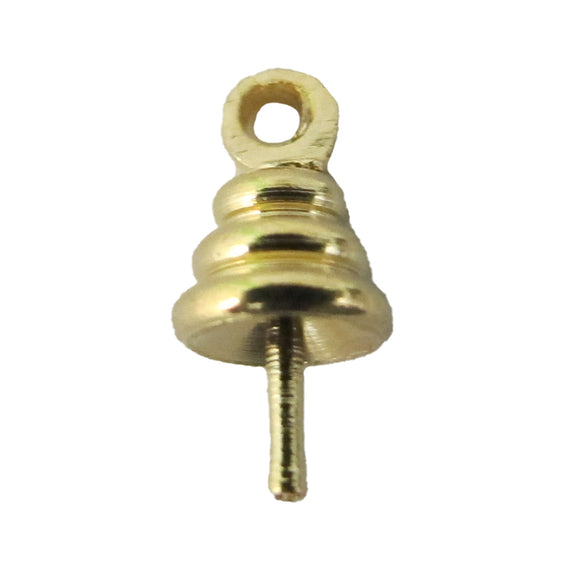 metal 4mm bell cap with loop NF gld 4pcs