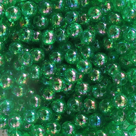 Plas 4mm rnd trns emerald AB 20g/700+