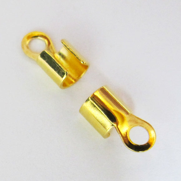 Metal 3mm cord ends NF gold 10pcs