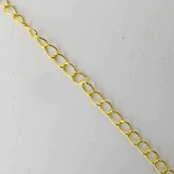 Metal chain 4x3mm curb link NF gold 2mts