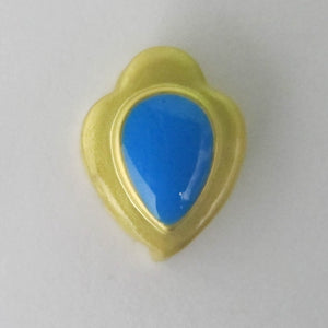 metal 12mm lge hole charm gld / blue 4pc