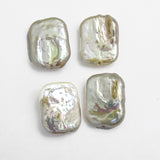 SEMI PREC 20X15MM REC NAT PEARL 4PCS