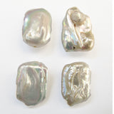 SEMI PREC 20X15MM REC NAT PEARL 4PCS