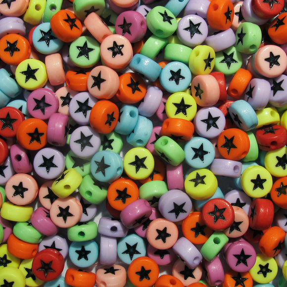 Plas 7mm coin stars opaq multi col 340p