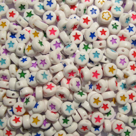 Plas 7mm coin stars white multi col 340p