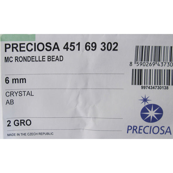 Preciosa 6mm bicone crys AB 288pcs NFD