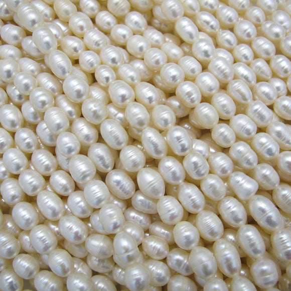 Semi Prec 8x7mm oval pearl natural 45pcs