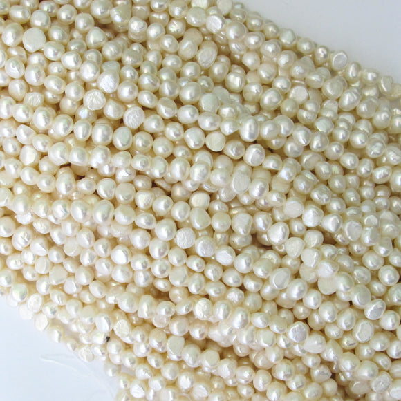 Semi Prec 7mm nugget pearl natural 50+pc
