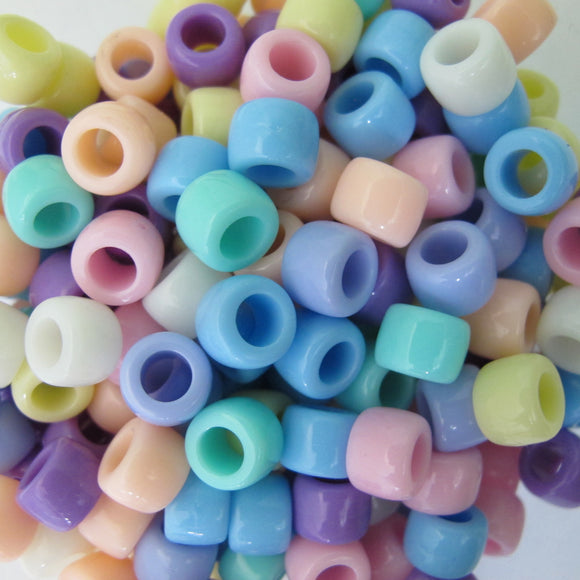 Plas 6x8mm pony pastel multi mix 200+pc