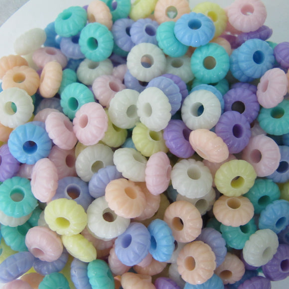 Plas 4x8mm wheel pastel multi mix 350+pc