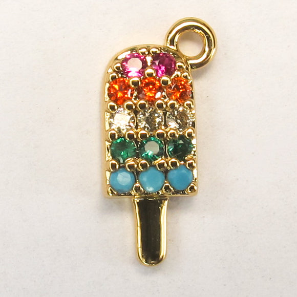 Metal 13mm ICEY POLE MULTI COL GLD 2p