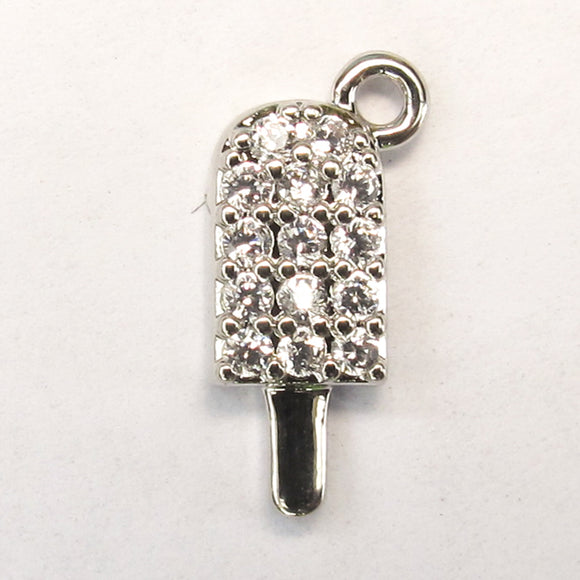 Metal 13mm ICEY POLE CLEAR SILVER 2p