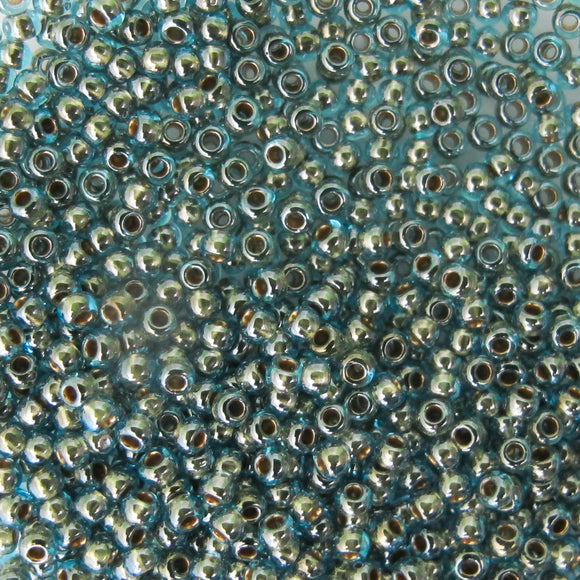 Toho #11 rnd 990 Gilt Lined Aqua 10g