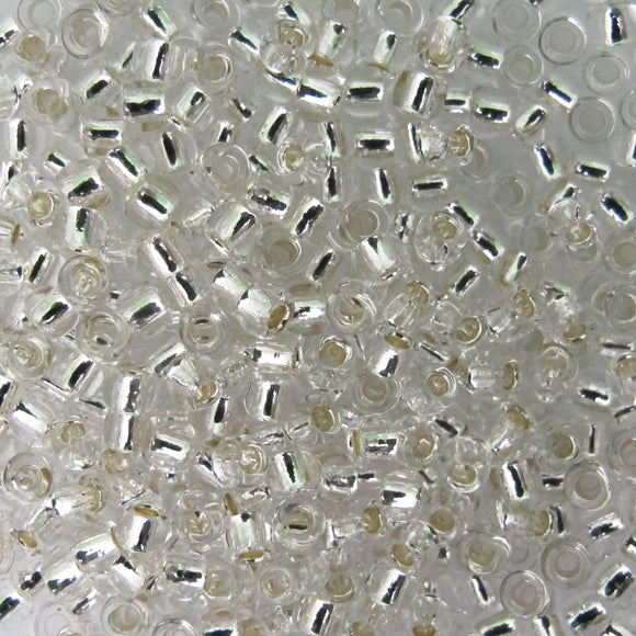 toho s#8 rnd 21 Crystal Sil lined 10g