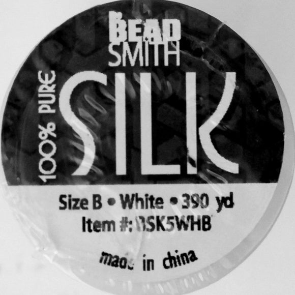 Silk Thread size B White 350metres