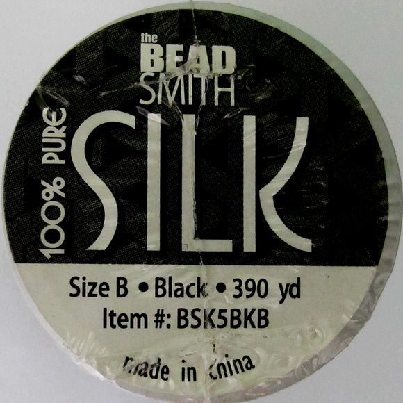 Silk Thread size B Black 350metres