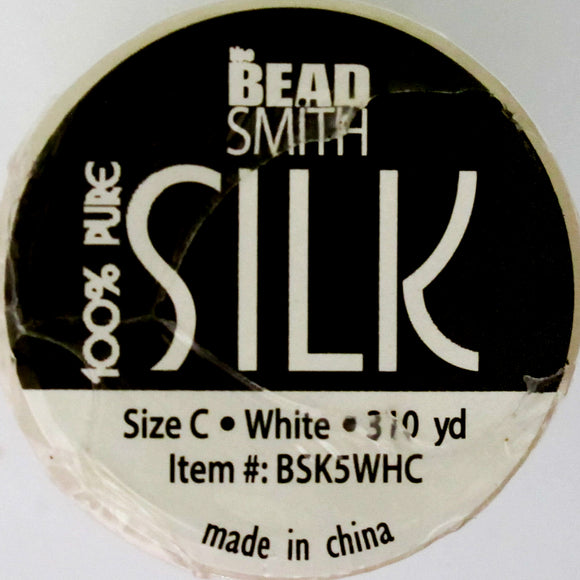 Silk Thread size C White 280metres