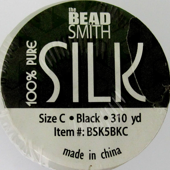 Silk Thread size C black 280metres