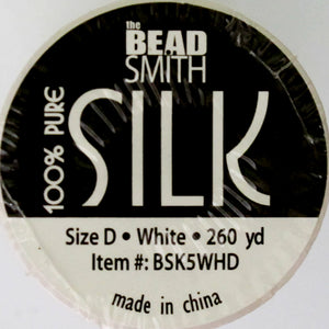 Silk Thread size D White 230metres