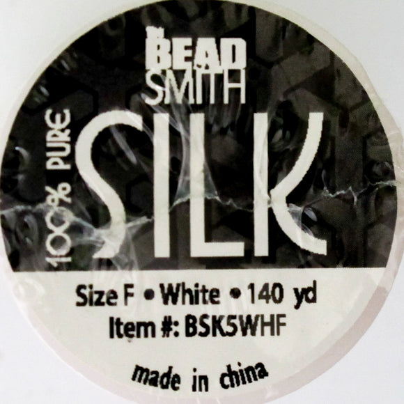 Silk Thread size F White 125metres