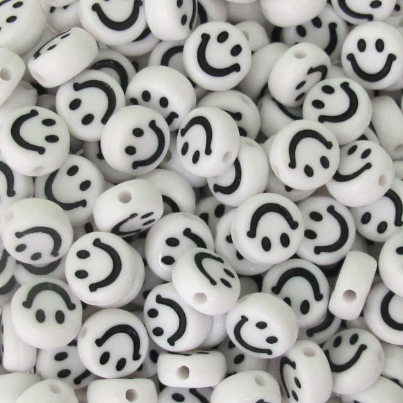 PLas 7mm coin smiley face white 375p