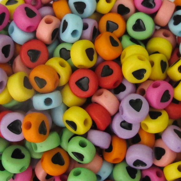 Plas 7mm coin multi mix black heart 400p