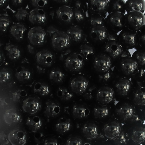 Plas 6mm rnd opaque black 40g/390+pcs