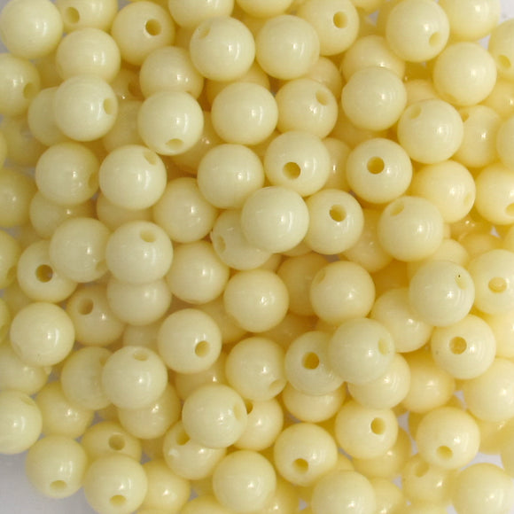 Plas 6mm rnd OPAQUE CREAM 40g/390pcs