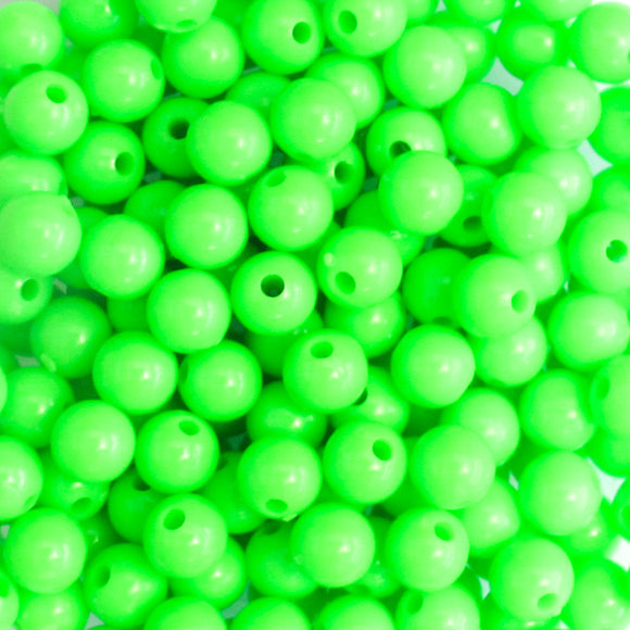 Plas 6mm rnd OPAQUE LIME 40g/390pcs
