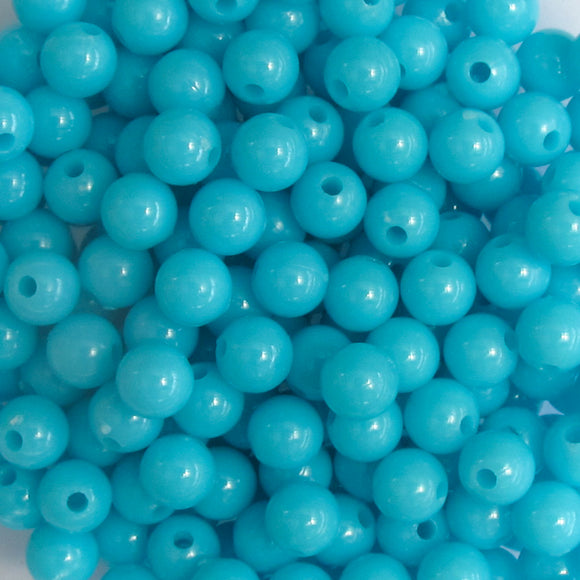 Plas 6mm rnd OPAQUE TURQ 40g/390pcs