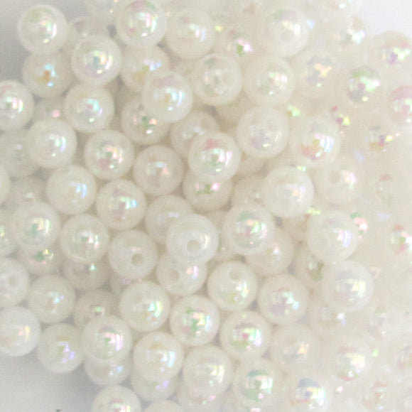 Plas 6mm rnd WHITE AB 40g/390pcs