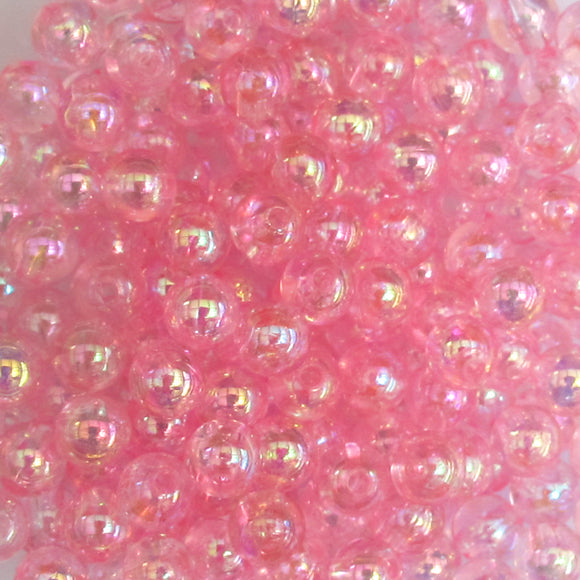 Plas 6mm rnd TRNS LGT ROSE AB 40g/390pcs