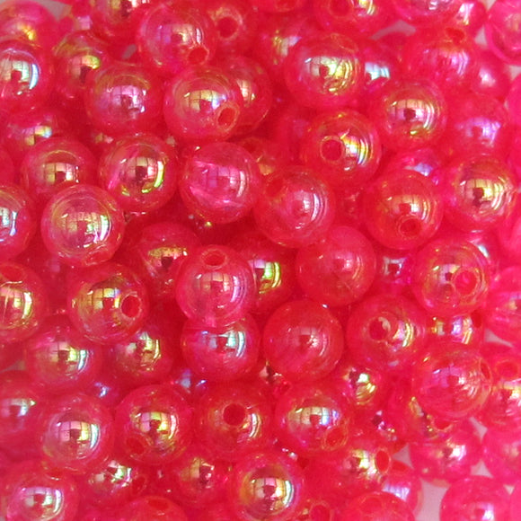 Plas 6mm rnd TRNS DARK ROSE AB 40g/390pc