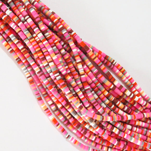 Clay 4mm heishi hot pink 36cm