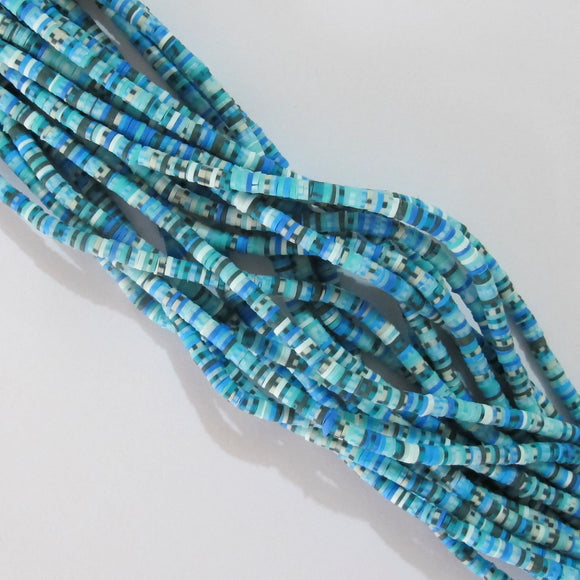 Clay 4mm heishi teal mix 36cm