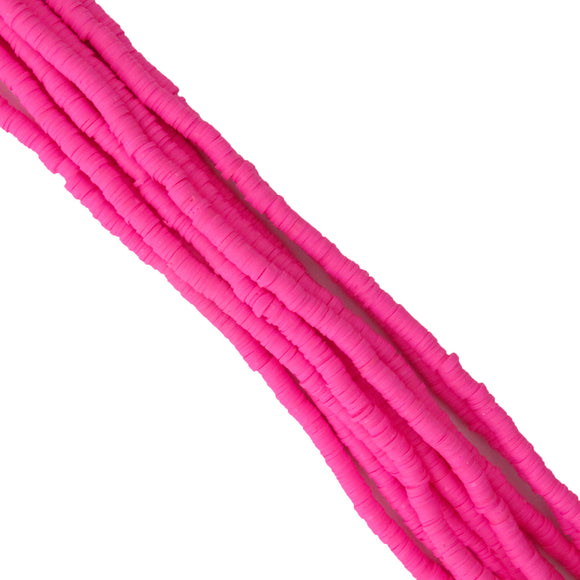 Clay 6mm heishi hot pink 40 cm