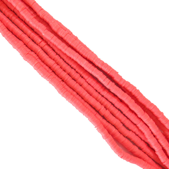 Clay 6mm heishi dark rose 40 cm