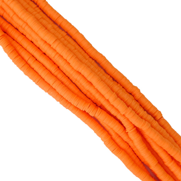 Clay 6mm heishi tangerine 40 cm