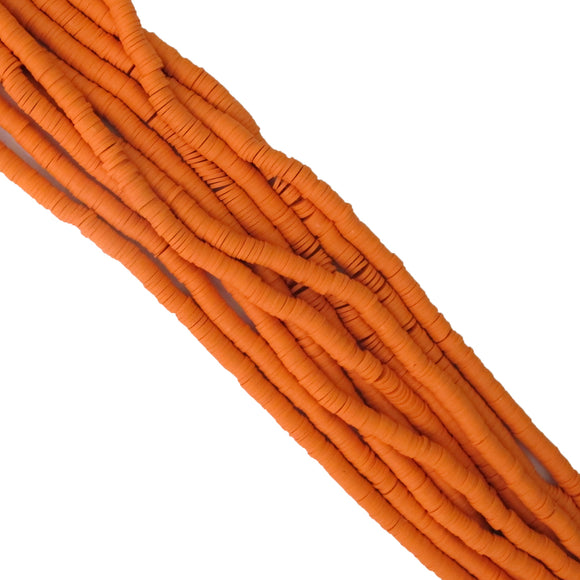 Clay 6mm heishi dark tangerine 40 cm