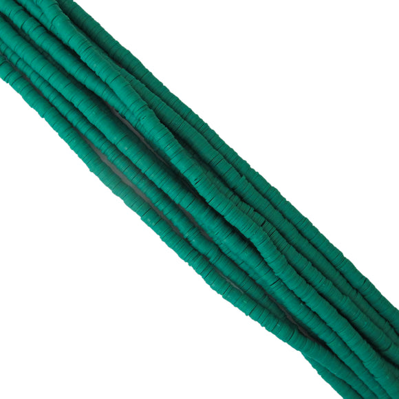 Clay 6mm heishi dark teal 40 cm