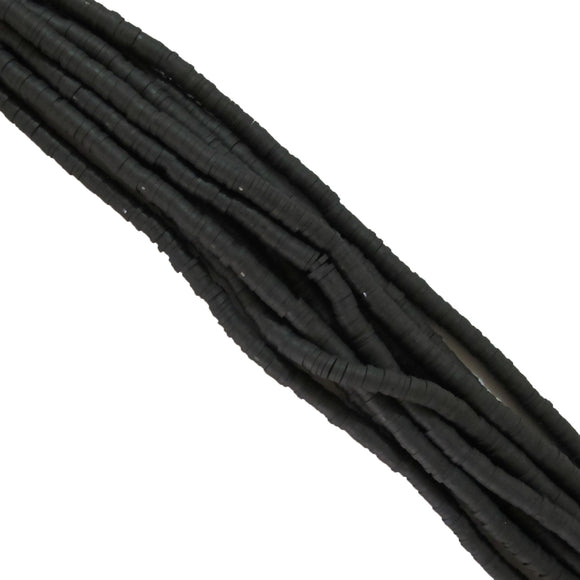 Clay 6mm heishi black 40 cm
