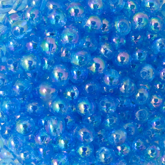 Plas 6mm rnd TRANS AQUAMARINE AB 200pc